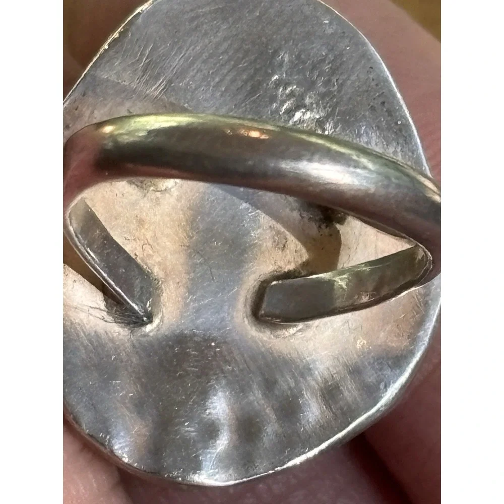 Old Pawn Navajo Sterling Silver Gem Grade Turquoise Ring Size 6